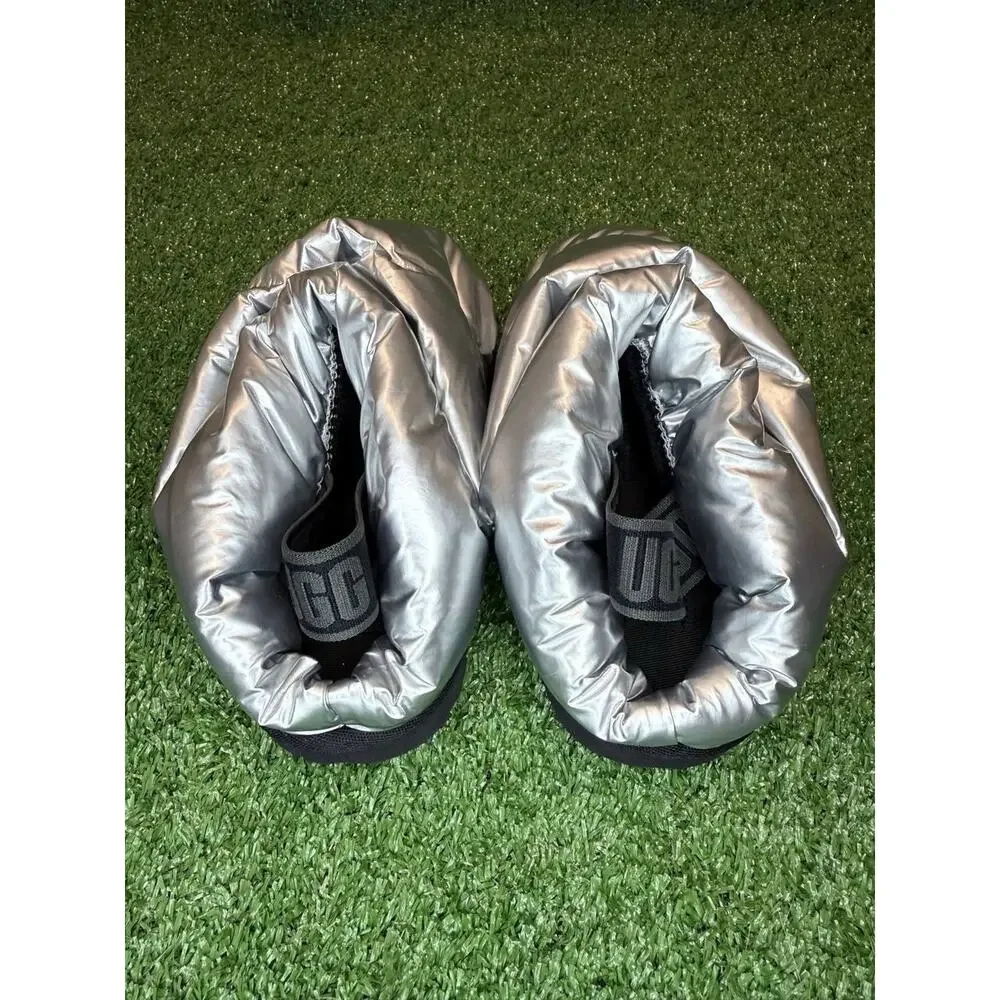 UGG Kids Puff Silver Slingback Slippers Size 13 Brand New Without Box